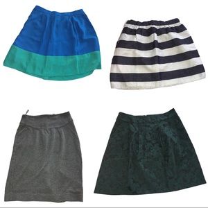 Lot of 4 skirt brands are kenar, jcrew, hm and halogen size 4